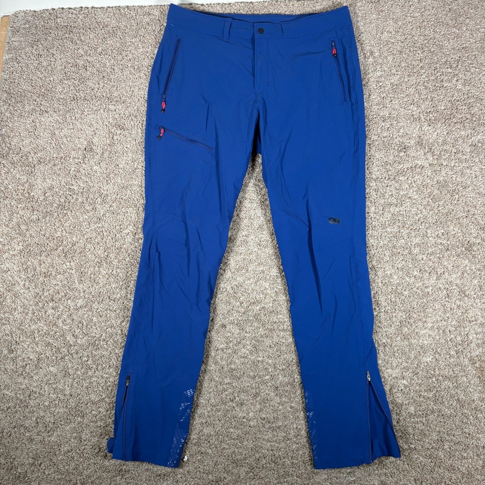 Outdoor Research Cirque Lite Pants Womens Large Blue Hiking Climbing Softshell